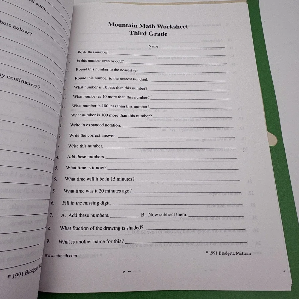 Vintage Mountain Math Language Daily Word‎ Problems Lot 3 3rd Grade Evan-Moor
